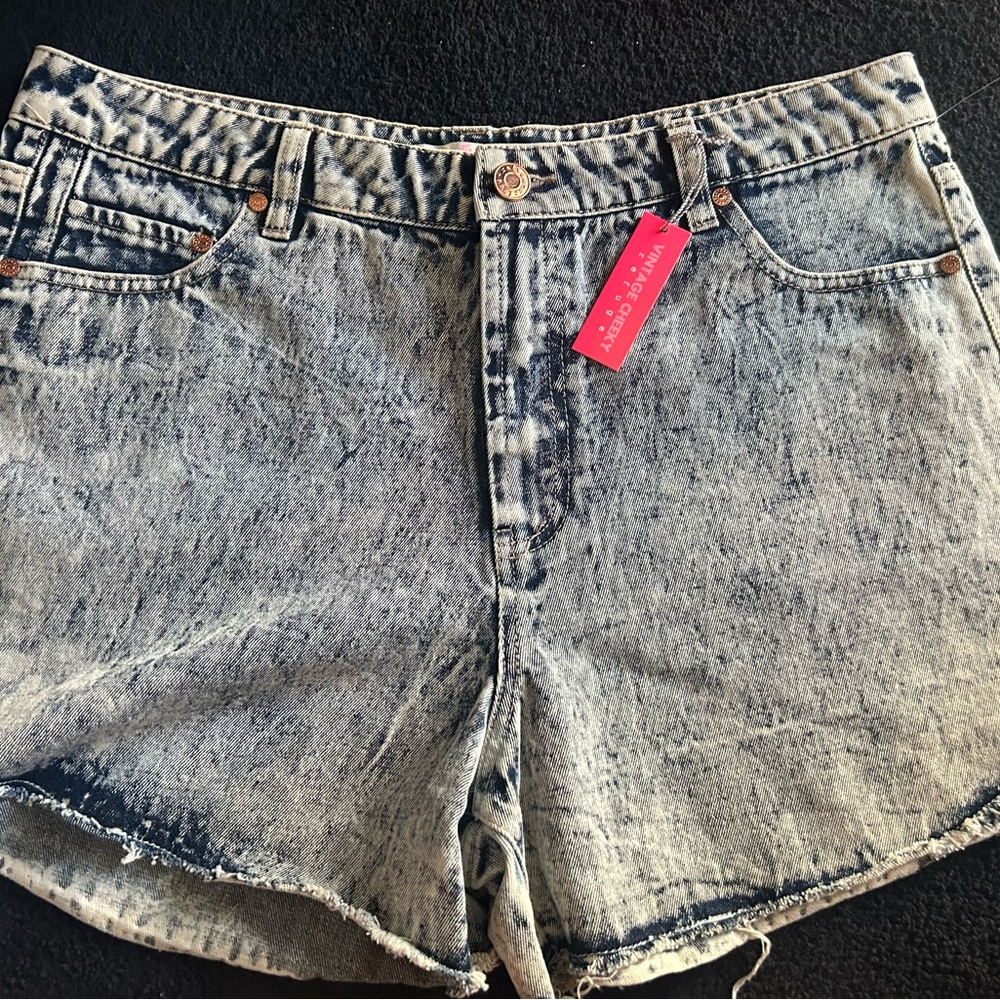 refuge Acid Wash Denim Shorts